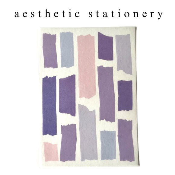 🏷️ pink & purple abstract geometric PET translucent sticker sheets - Picture 3 of 6